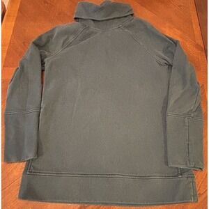 Lululemon Turtleneck Mock Fold Neck Sweater Sweatshirt Green Size 8 Pockets‎